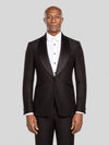 Onyx Grain-Textured Wide Shawl-Collar Tuxedo Jacket - cover