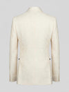 Cream Silver Crystal Velvet Shawl-Collar Double-Breasted Tuxedo Jacket 09