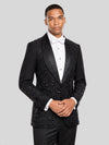 Onyx Jet Floral-Vine Shawl-Collar Tuxedo Jacket 03