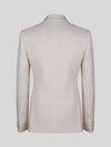 Cream Satin-Faced Peak-Lapel Six-Button Double-Breasted Tuxedo Jacket 09