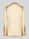 Cream Gold Crystal Cascade Peak-Lapel Double-Breasted Tuxedo Jacket 09