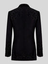 Onyx Jet Beaded Floral-Scroll Shawl-Collar Tuxedo Jacket 09