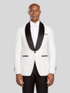 Ivory Textured Black Shawl-Collar Black-Welt Tuxedo Jacket - cover