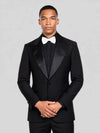 Onyx Smooth Pick-Stitch Jetted-Pocket Peak-Lapel Tuxedo Jacket 05