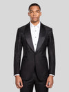 Onyx Silver Rain-Dot Shawl-Collar Tuxedo Jacket 01