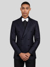 Midnight Navy Shadow-Stripe Peak-Lapel Double-Breasted Suit Jacket 05