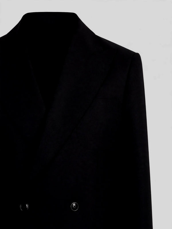Onyx Patch-Pocket Two-Button Peak-Lapel Double-Breasted Tuxedo Jacket 08