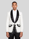 Ivory Jet Beaded-Edge Shawl-Collar Tuxedo Jacket 01