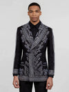 Onyx Silver Fern Crystal Peak-Lapel Double-Breasted Tuxedo Jacket 04
