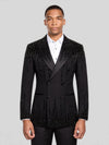 Onyx Jet Bead-Cascade Peak-Lapel Double-Breasted Tuxedo Jacket 01