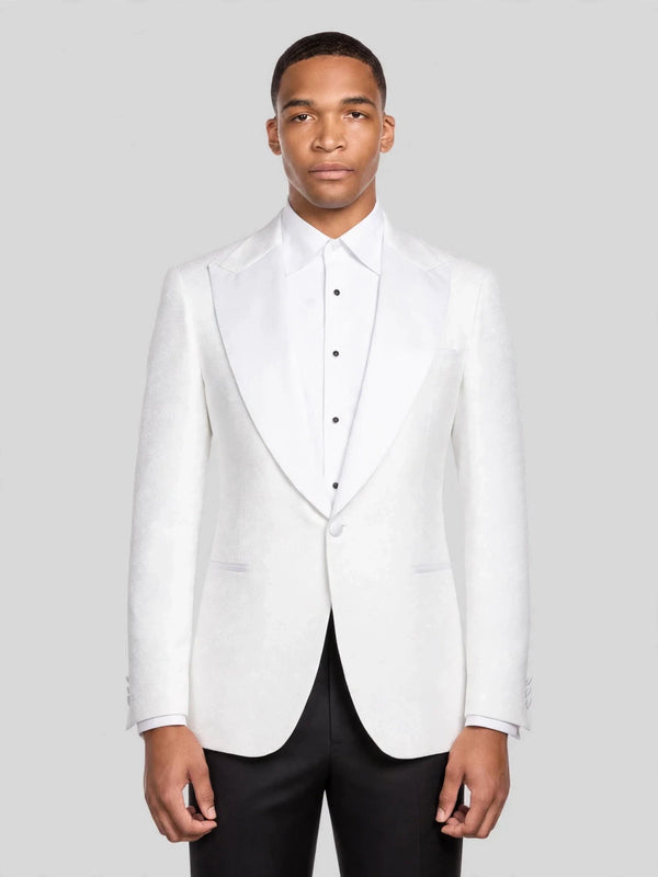 Ivory Three-Cuff Satin Shawl-Collar Tuxedo Jacket 01
