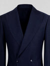 Midnight Navy Patch-Pocket Pick-Stitch Peak-Lapel Double-Breasted Tuxedo Jacket 08