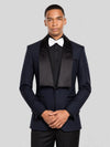 Midnight Navy Bib-Shawl Two-Button Tuxedo Jacket 05