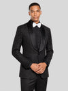 Onyx Jet Bead-Scatter Satin Shawl-Collar Tuxedo Jacket 05