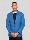 Azure Blue Single-Button Peak-Lapel Suit Jacket 05