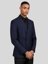 Midnight Navy Patch-Pocket Pick-Stitch Peak-Lapel Double-Breasted Tuxedo Jacket 06
