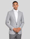 Pearl Grey Check Single-Button Peak-Lapel Suit Jacket 03