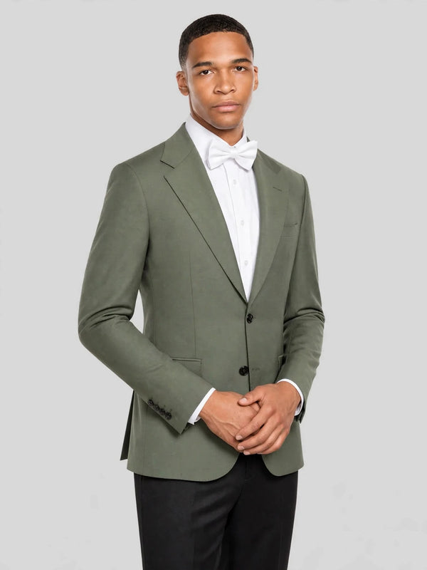 Sage Olive Two-Button Notch-Lapel Suit Jacket 03