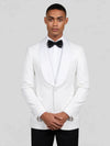Ivory Jacquard Jetted-Pocket Satin Shawl-Collar Tuxedo Jacket 02