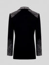 Onyx Silver Crystal Drip Peak-Lapel Double-Breasted Tuxedo Jacket 09