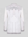 Ivory Silver Crystal Drip Peak-Lapel Double-Breasted Tuxedo Jacket 09