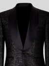 Onyx Silver-Glitter Satin Shawl-Collar Tuxedo Jacket 08