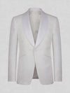 Ivory Fine-Jacquard Satin Shawl-Collar Tuxedo Jacket 07