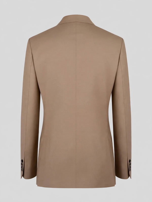 Camel Two-Button Notch-Lapel Suit Jacket 09