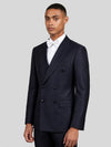 Midnight Navy Shadow-Stripe Peak-Lapel Double-Breasted Suit Jacket 03