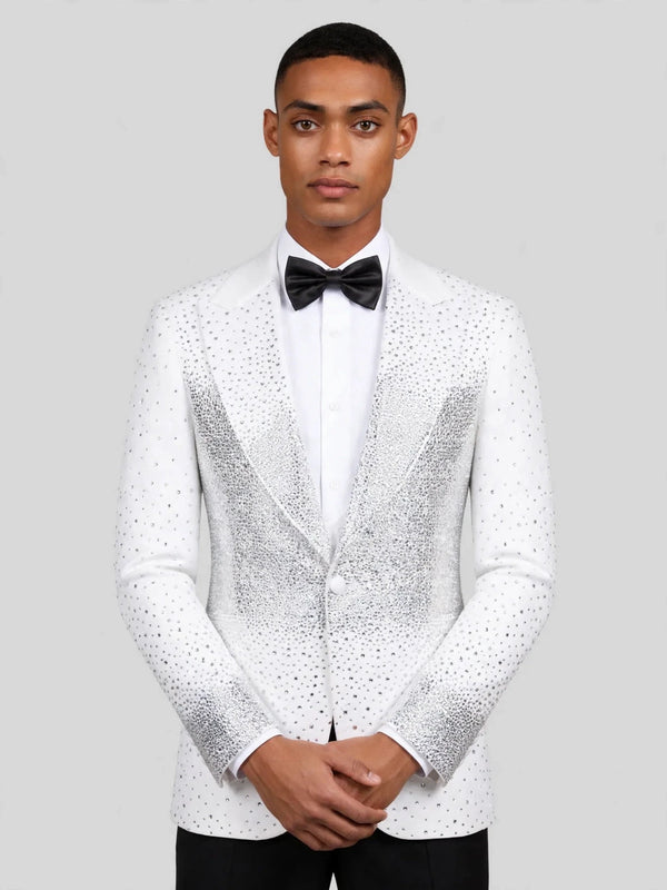 Ivory Silver Crystal Gradient Peak-Lapel Tuxedo Jacket 02