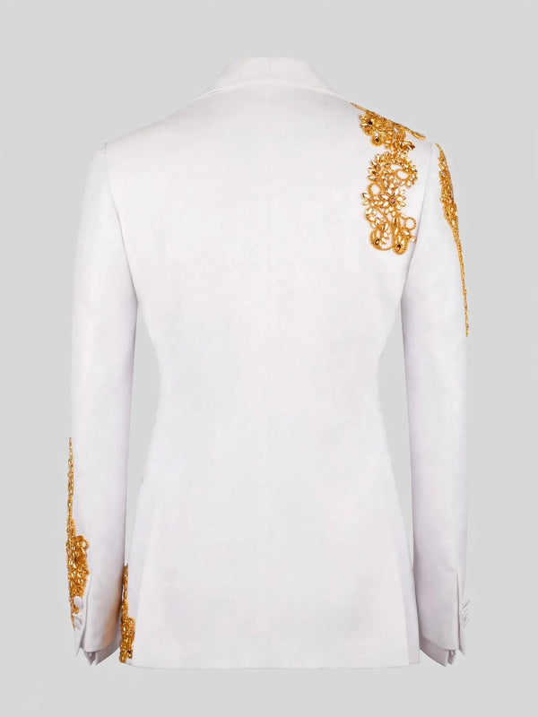 Ivory Gold Crystal Tuxedo Jacket 09