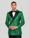 Emerald Paisley-Jacquard Satin Peak-Lapel Two-Button Double-Breasted Tuxedo Jacket 02