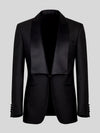 Onyx Square-End Satin Shawl-Collar Link-Front Tuxedo Jacket 07