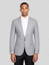 Pearl Grey Check Single-Button Peak-Lapel Suit Jacket 01