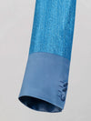 Turquoise Micro-Weave Dusty-Blue Satin Shawl-Collar Belted Double-Breasted Tuxedo Jacket 10
