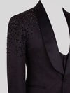 Onyx Jet Scatter Shawl-Collar Tuxedo Jacket 08