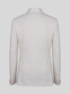 Ivory Grain-Textured Wide Shawl-Collar Tuxedo Jacket 09