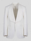 Ivory Diamond-Texture Shawl-Collar Tuxedo Jacket 07