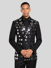 Onyx Geometric Mirror-Scatter Peak-Lapel Double-Breasted Tuxedo Jacket 06