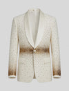 Ivory Gold Gradient Crystal-Dot Shawl-Collar Tuxedo Jacket 07