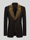 Onyx Gold Pearl-Floral Shawl-Collar Tuxedo Jacket 07
