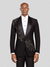 Onyx Silver Bead-Scatter Shawl-Collar Tuxedo Jacket - cover
