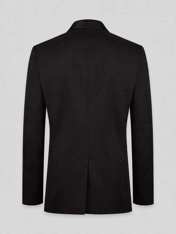 Onyx Silver Crystal-Scatter Beaded Shawl-Collar Double-Breasted Tuxedo Jacket 09