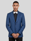 Steel Blue Two-Button Notch-Lapel Suit Jacket 05