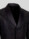Onyx Silver Rain-Dot Shawl-Collar Tuxedo Jacket 08