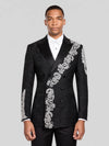 Onyx Silver Crystal Cascade Double-Breasted Tuxedo Jacket 03