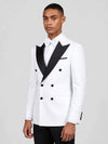 Snow White Black Satin Peak-Lapel Six-Button Double-Breasted Tuxedo Jacket 03