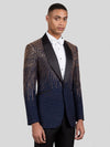 Midnight Gold Crystal Gradient Shawl-Collar Tuxedo Jacket 03