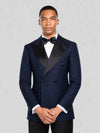 Midnight Navy Satin Peak-Lapel Six-Button Double-Breasted Tuxedo Jacket 02