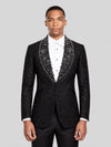 Onyx Silver Pearl-Ring Shawl-Collar Tuxedo Jacket 03